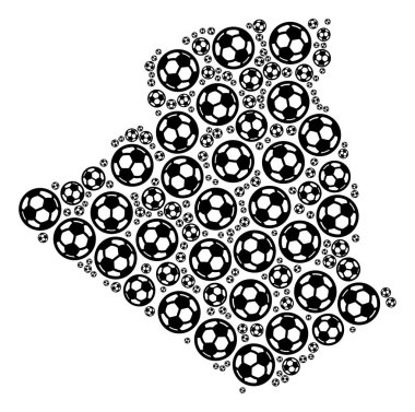 Cezayir harita kompozisyon futbol topları