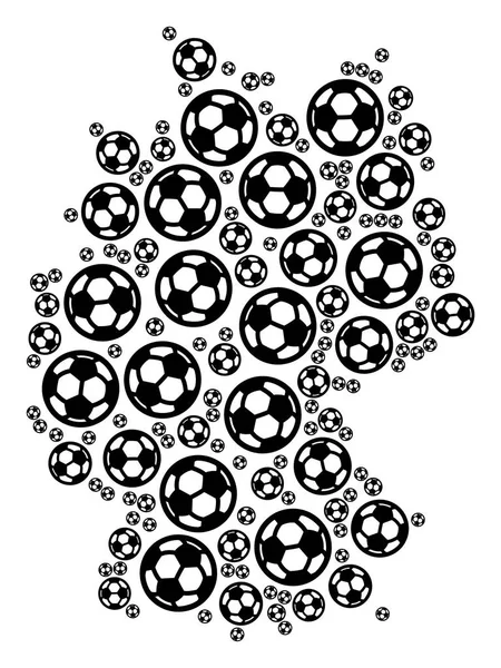 Germany Map Mosaic of Football Spheres — Stock Vector