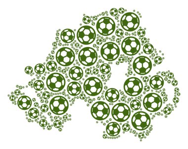 Kuzey İrlanda harita mozaik futbol küre