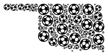 Oklahoma eyalet harita mozaik futbol topları
