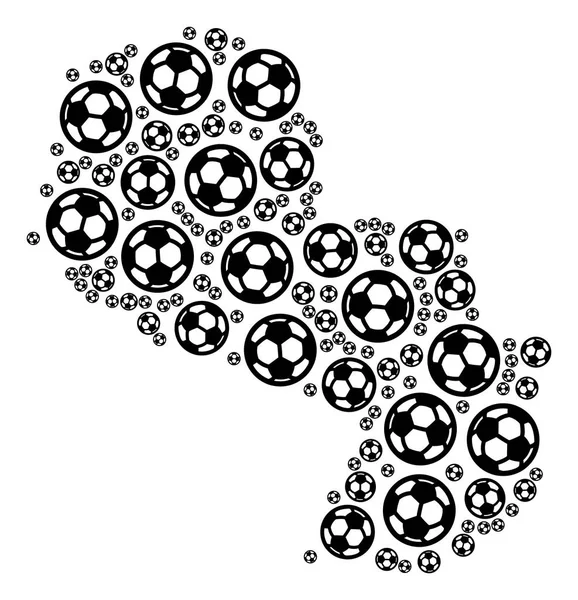 サッカー ボールのパラグアイ マップの構成 — ストックベクタ