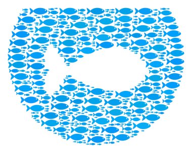 Balık akvaryum kolaj