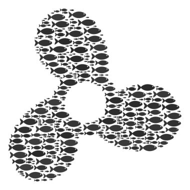 Balık tekne pervanesi kolaj