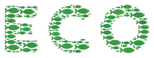 Состав Fish Eco — стоковый вектор