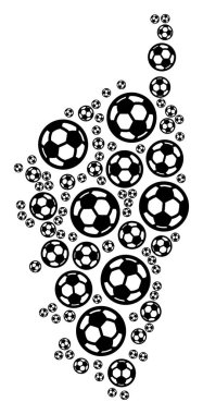 Korsika Fransa Adası harita kompozisyon futbol küre