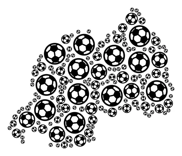 Ruanda megjelenítése összetételének futball szféra — Stock Vector