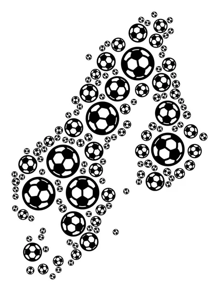 Skandinavien Kartenzusammensetzung von Fußballbällen — Stockvektor