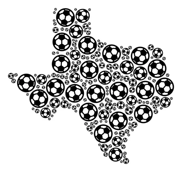 サッカー球のテキサス州マップの構成 — ストックベクタ
