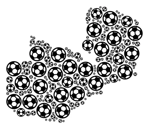 サッカー球のザンビア地図コラージュ — ストックベクタ