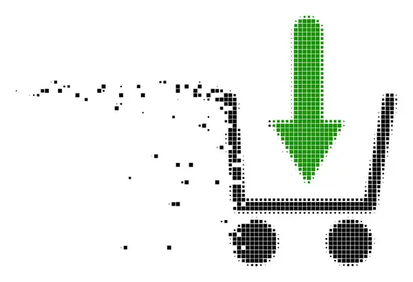 Aggiungi al carrello Icona pixel dissipata — Vettoriale Stock