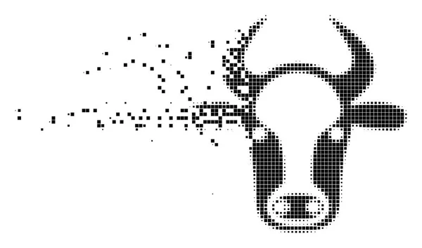 Kuhkopf platzte Pixelsymbol — Stockvektor