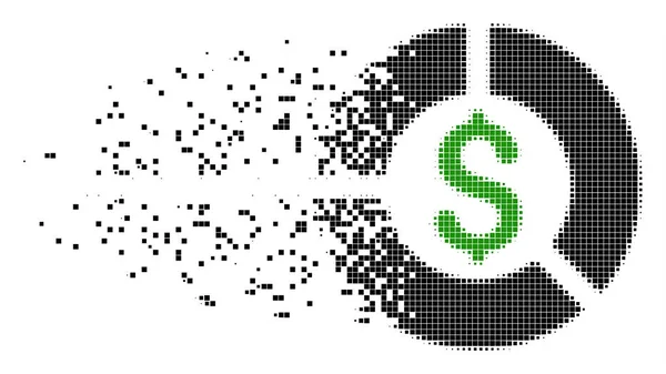 Валютная диаграмма Измельченная пиксельная икона — стоковый вектор
