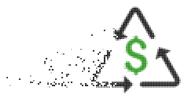 Recyclage financier Icône Pixel en mouvement — Image vectorielle