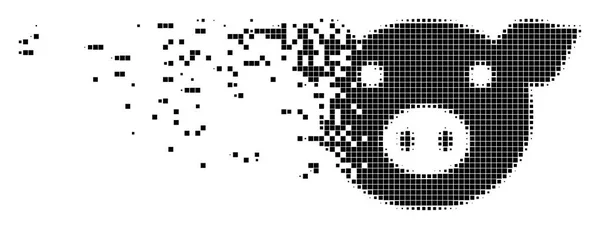 Schweinekopf zerstörte Pixelsymbol — Stockvektor