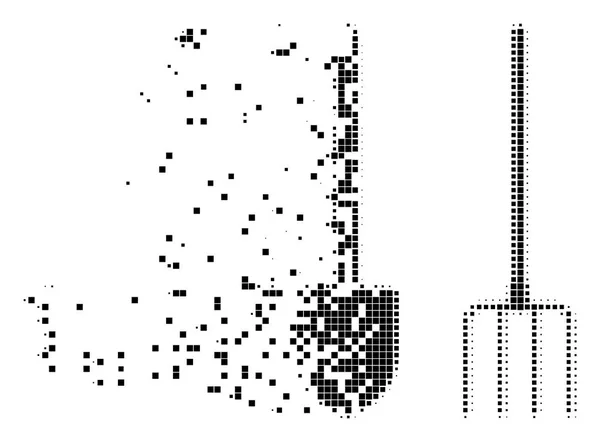 Ferramentas de forquilha e pá Ícone de pixel em movimento — Vetor de Stock