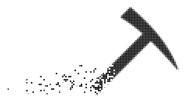 Minenhammer geschreddert Pixel-Symbol — Stockvektor