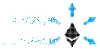 Ethereum emisyon parçalanmış piksel simgesi