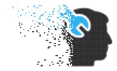 Kafa Nöroloji anahtarı piksel simgesi imha