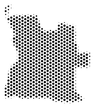 Altıgen karo Angola Haritası