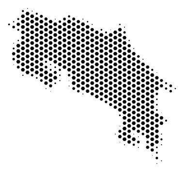 Altıgen Karo Kosta Rika Haritası