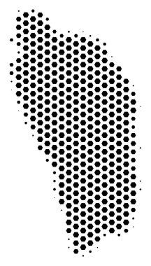 Altıgen Dominica ada Haritası