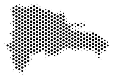 Altıgen Karo Dominik Cumhuriyeti Haritası