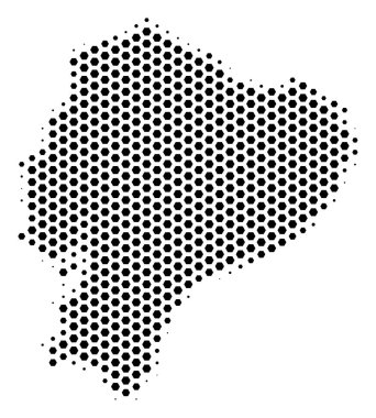 Altıgen Karo Ekvador Haritası