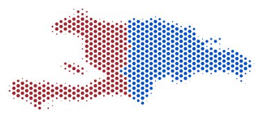 Hex-kiremit Haiti ve Dominik Cumhuriyeti Haritası