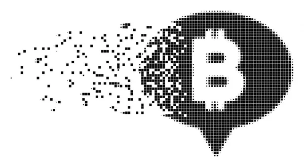 Bitcoin Banner Globo explosión Pixel icono — Vector de stock
