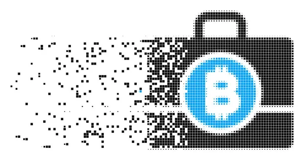 Bitcoin-Fall zersetzte Pixel-Symbol — Stockvektor