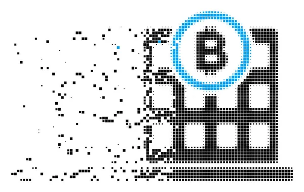 Bitcoin Corporation edifício disperso Pixel ícone — Vetor de Stock