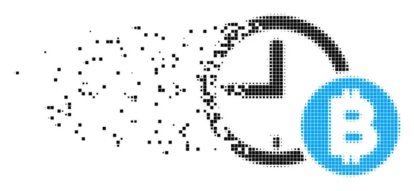 Bitcoin Reloj de crédito disipado Pixel icono — Archivo Imágenes Vectoriales