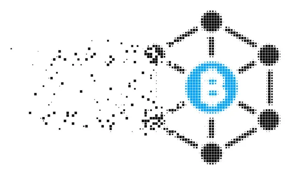 Bitcoin-Finanz netwok verschwindet Pixel-Symbol — Stockvektor