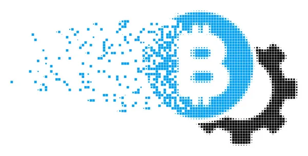 Bitcoin-Optionen erhalten fragmentiertes Pixel-Symbol — Stockvektor