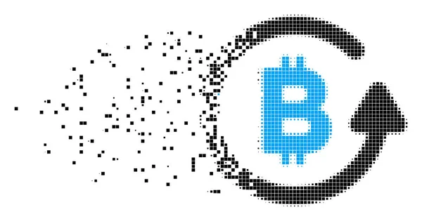 Bitcoin-Rückerstattung zerstört Pixel-Symbol — Stockvektor