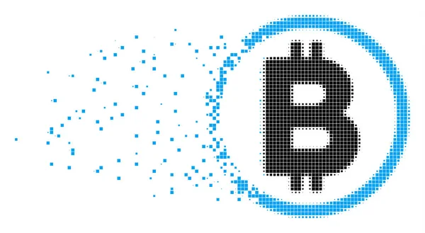Ícone de pixel móvel arredondado Bitcoin —  Vetores de Stock