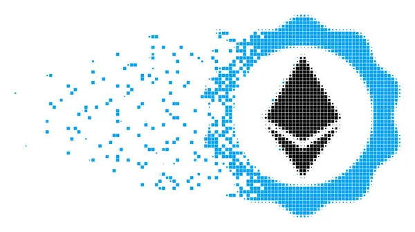 Бейдж Ethereum печаткою вибух піксель ікони — стоковий вектор