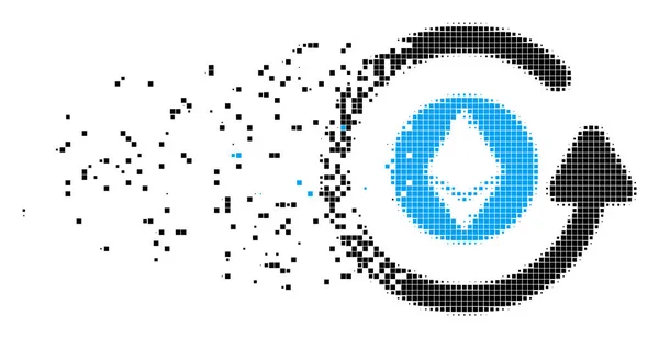 Ethereum Chargeback σπασμένα εικονίδιο Pixel — Διανυσματικό Αρχείο