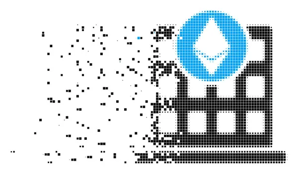 Ethereum Corporation Office pictogram pixels verplaatsen — Stockvector