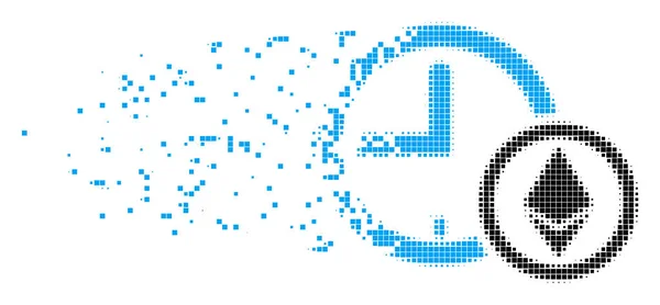 Ethereum-Kredituhr löst Pixelsymbol auf — Stockvektor