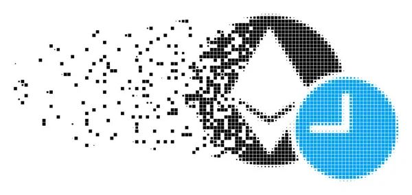 Reloj de crédito Ethereum disuelto Pixel icono — Vector de stock