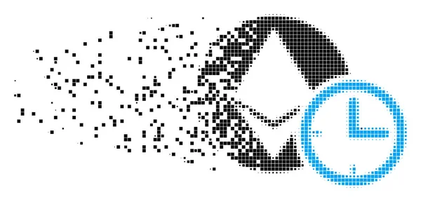 Ethereum úvěr času zbouraná pixelů ikonu — Stockový vektor