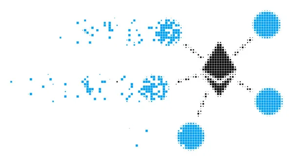 Ethereum Net Yapı piksel simgesi imha — Stok Vektör