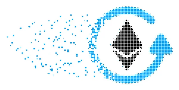 Erosion Pixel піктограма повернення Ethereum — стоковий вектор