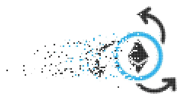 Fonte de Ethereum Swirl Ícone de Pixel Destruído —  Vetores de Stock