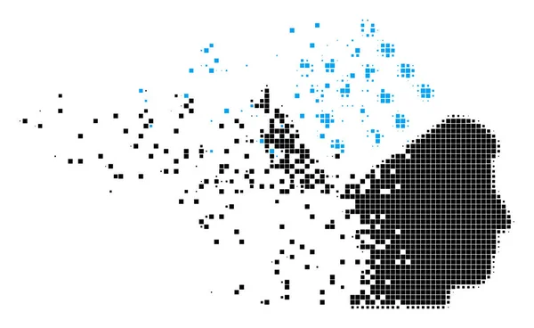 Brain Shower Dispersed Pixel Icon — Stock Vector