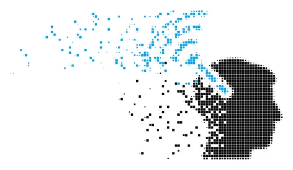 Ícone de pixel de erosão de interface neural de rádio —  Vetores de Stock