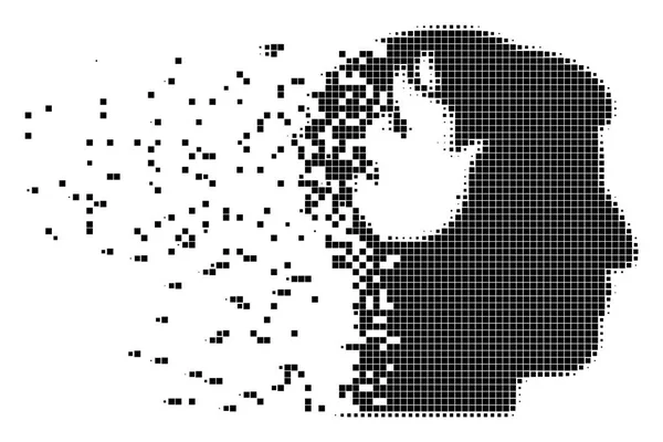 Fuego cerebral dañado Pixel icono — Archivo Imágenes Vectoriales