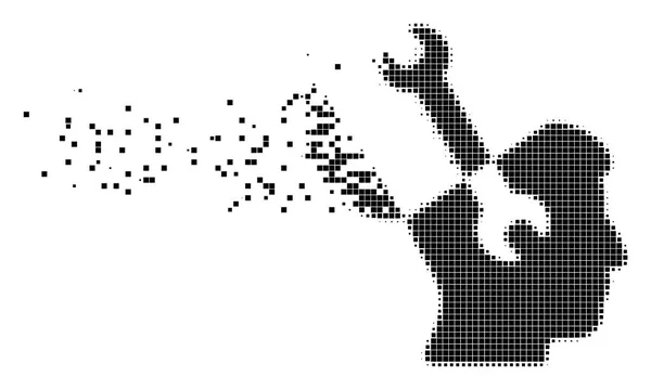 Schraubenschlüssel zerstörte Pixel-Symbol — Stockvektor
