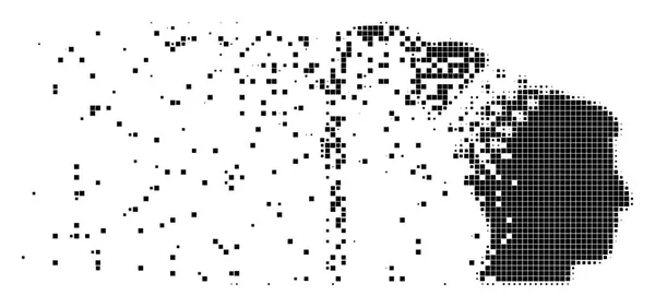 Cabeza ducha dispersa Pixel icono — Archivo Imágenes Vectoriales